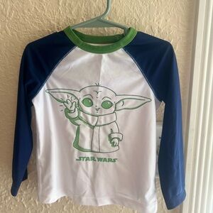 Star Wars Blue and White Baby Yoda Shirt